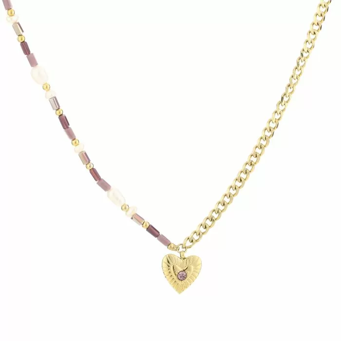 Ketting Lovely Goud/paars