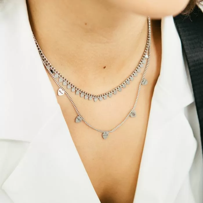 Ketting A lot of harts Zilver