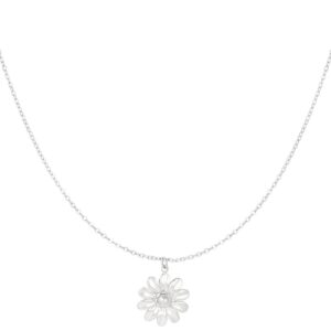 Ketting flower zilver