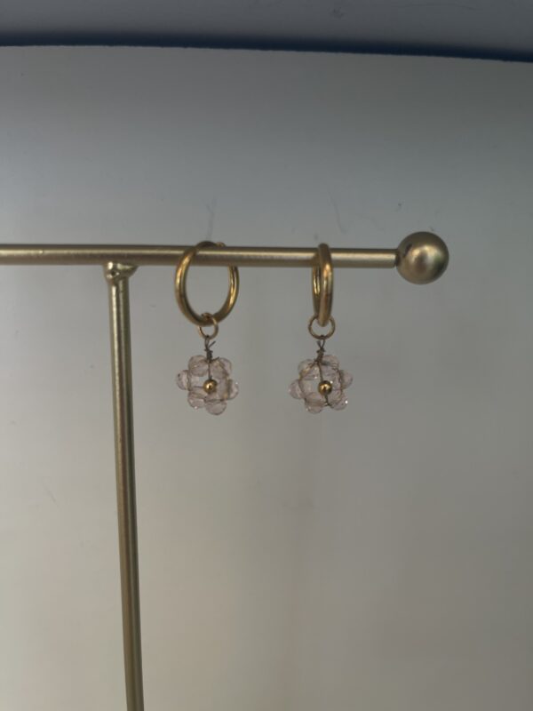 Oorbellen clear flower