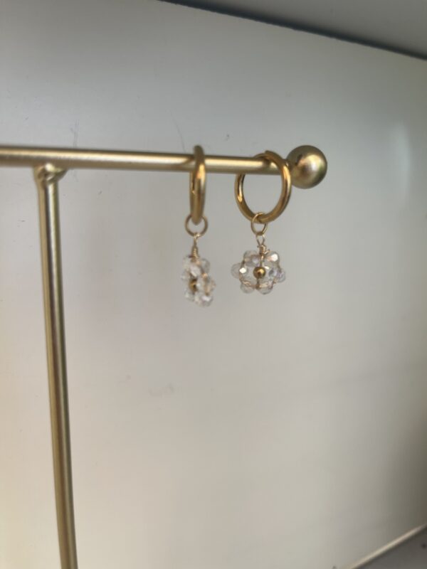Oorbellen clear flower