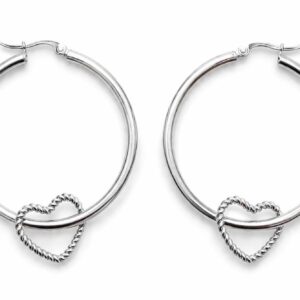 Oorbellen Heart Hoops Zilver