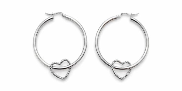 Oorbellen Heart Hoops Zilver