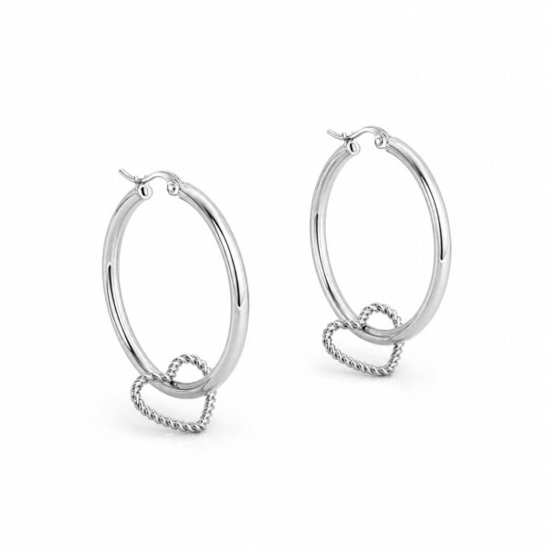 Oorbellen Heart Hoops Zilver