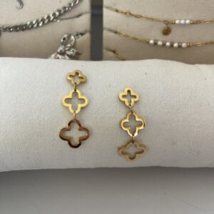 Oorbellen Triple Clover Goud