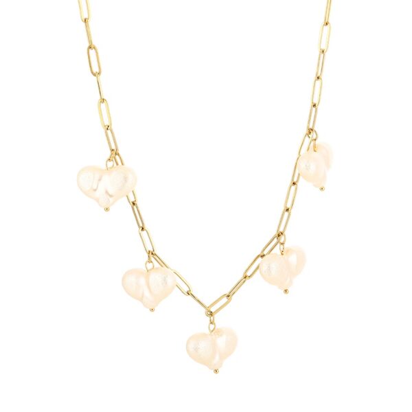 Ketting Pearl Heart Goud