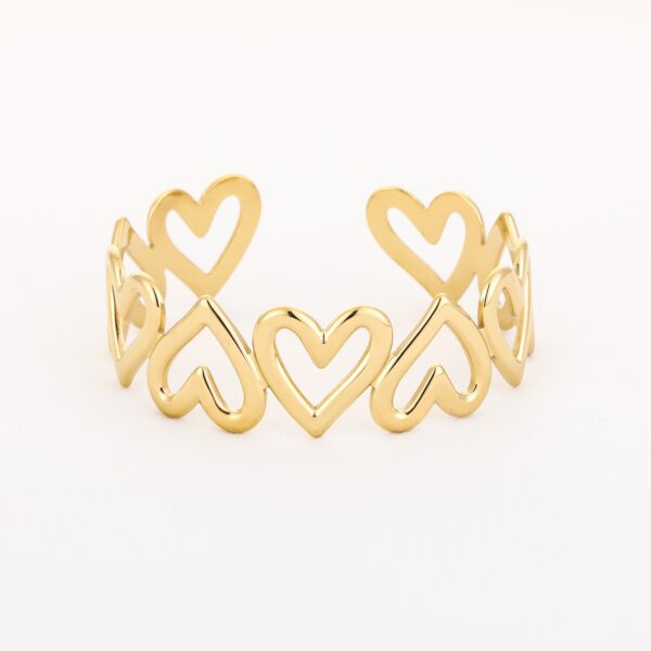 Bangle Multi Hearts Goud