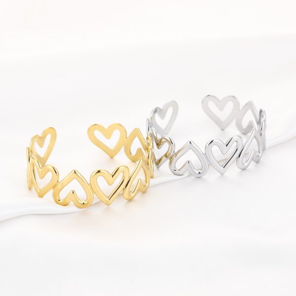 Bangle Multi Hearts Goud