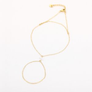 Hand Chain Pearl Goud