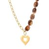 Ketting Brown Beads Goud
