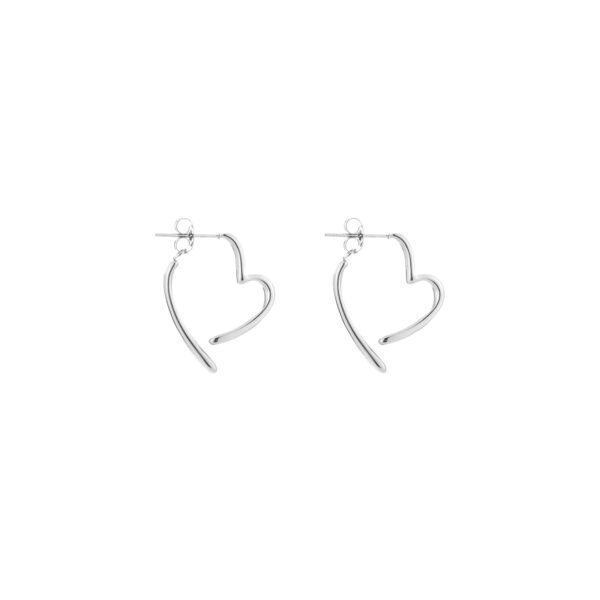 Oorbellen Falling Heart Zilver
